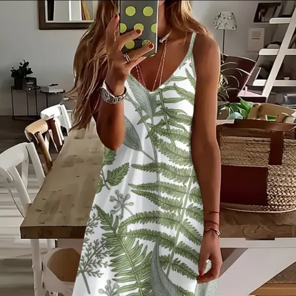 NWT Tropical Print Maxi Dress - Picture 5 of 6
